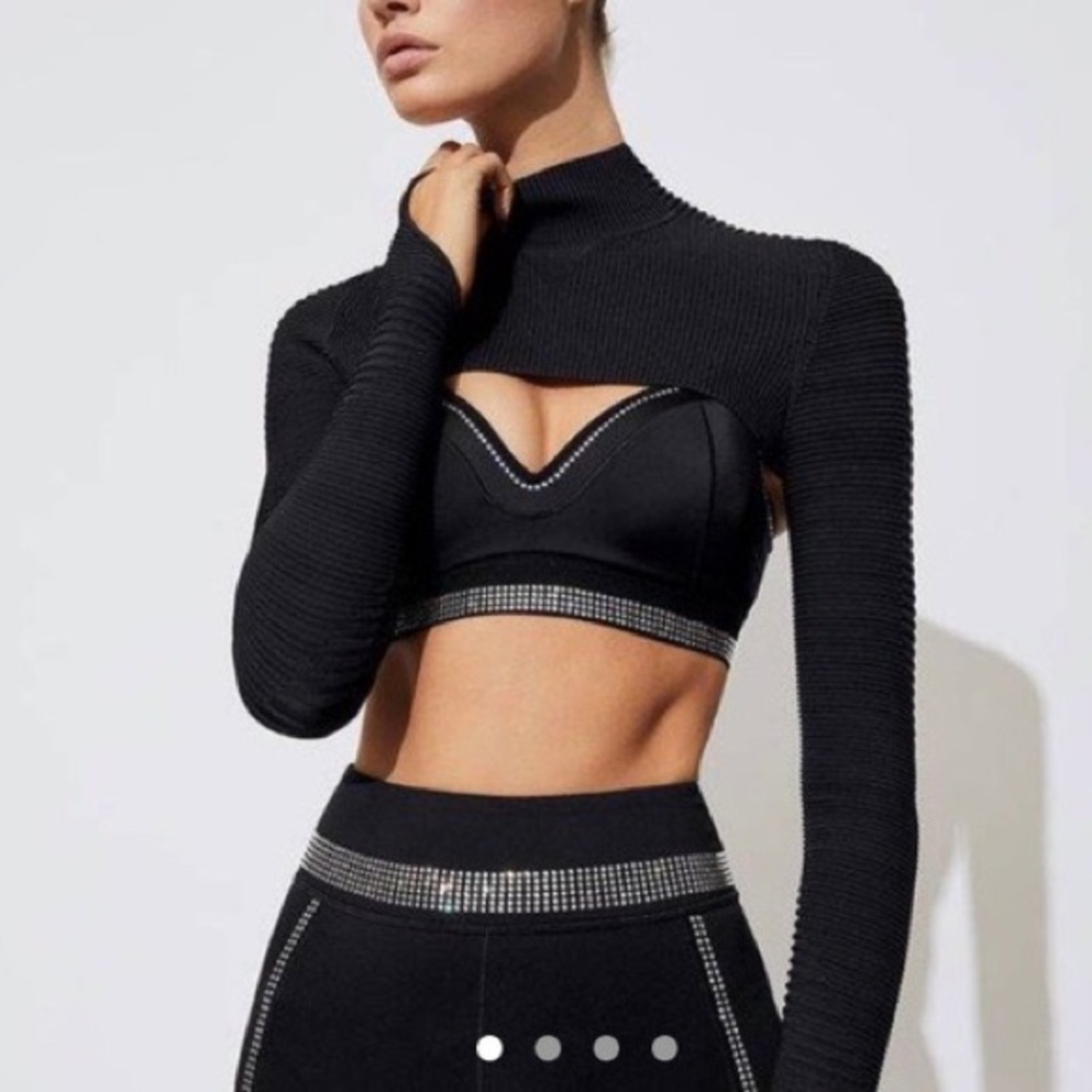 NWT Adam Selman Ribbed black shrug